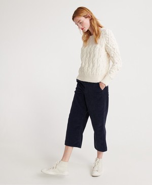 Superdry Sophie Ann Cable Knit Női Kötöttáru Krém | NCDVE7851